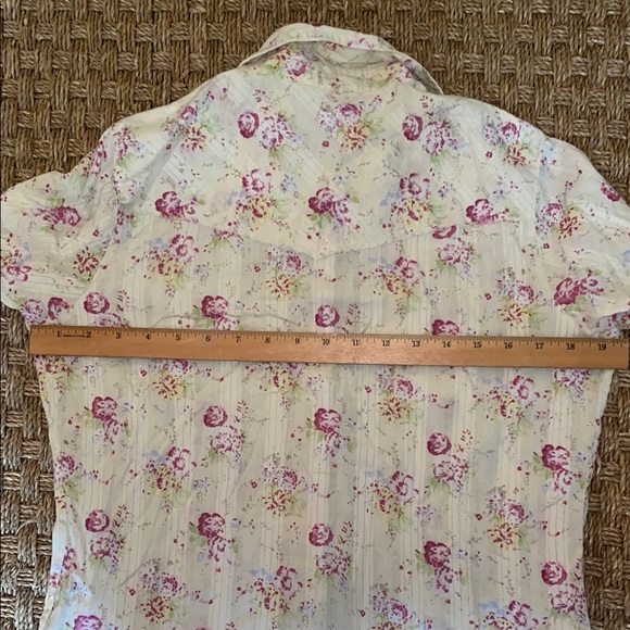 True Grit Cowboy Chic Floral Button-Up Shirt sz Med - Picture 7 of 9